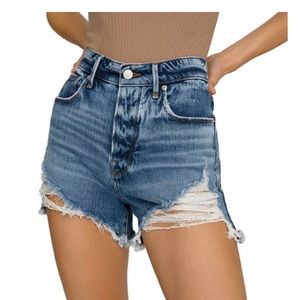 LIKE NEW! Good American 🇺🇸 Distressed Jean Shorts
